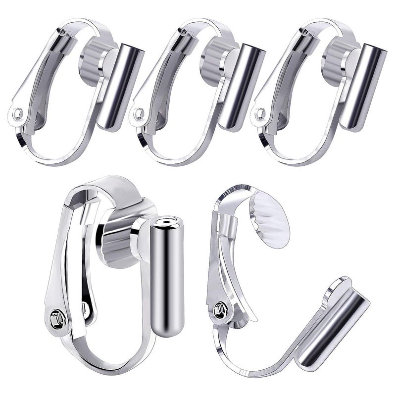 Jdesun 20 Pieces Silver Clip-on Earring Converters with Post for Non-Pierced Ears - Image 1